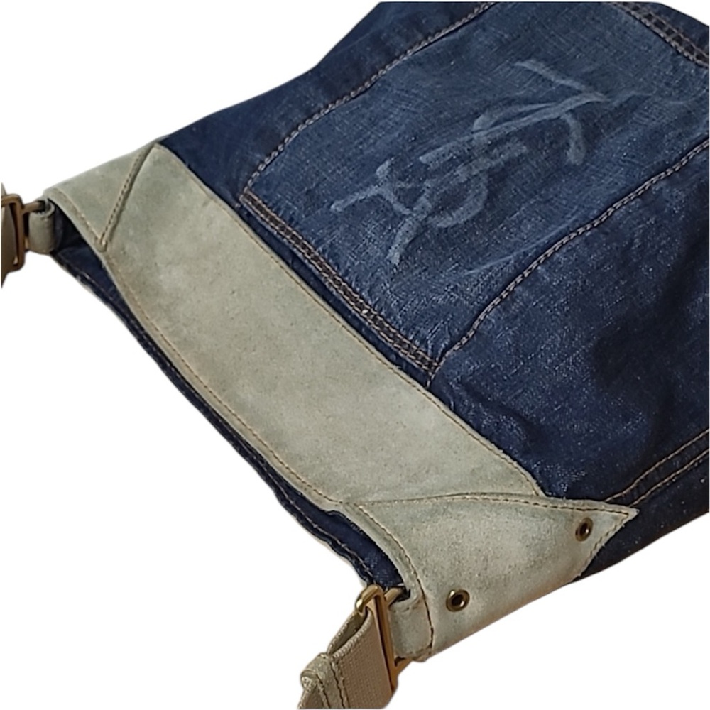 Yves Saint Laurent Denim and Suede Shoulder Bag - Picture 4 of 9